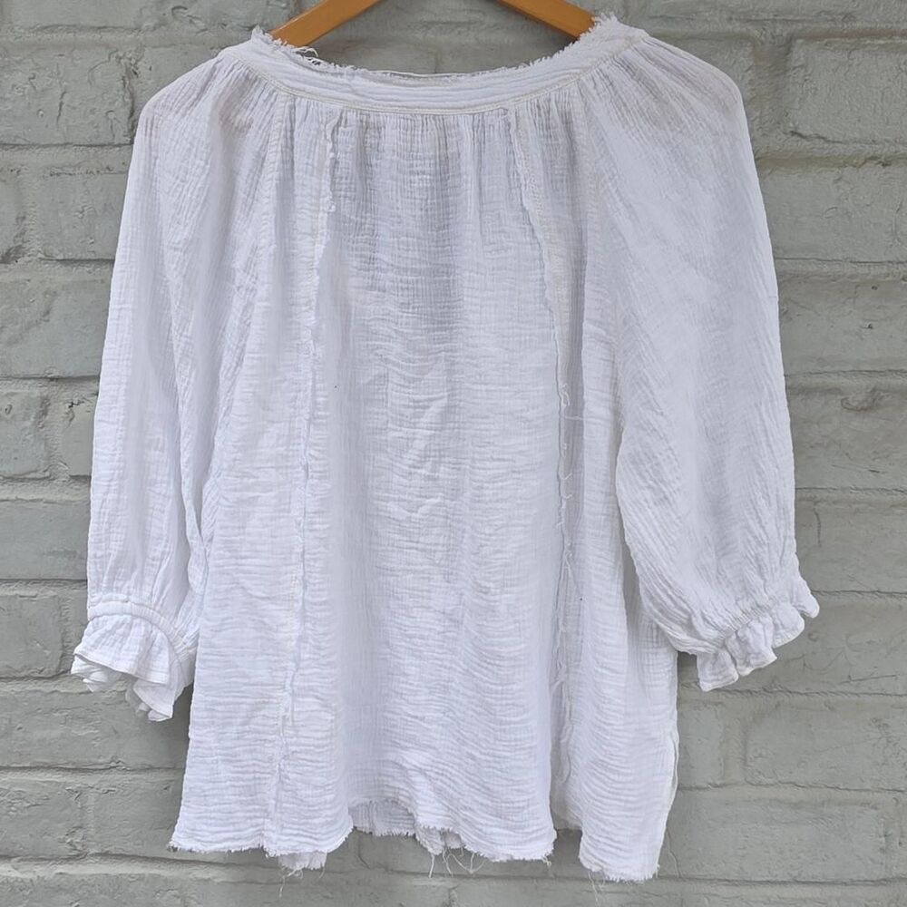 We The Free People Lucy Solid Swing Top - White Gauze - Size Medium - EUC - Picture 3 of 7